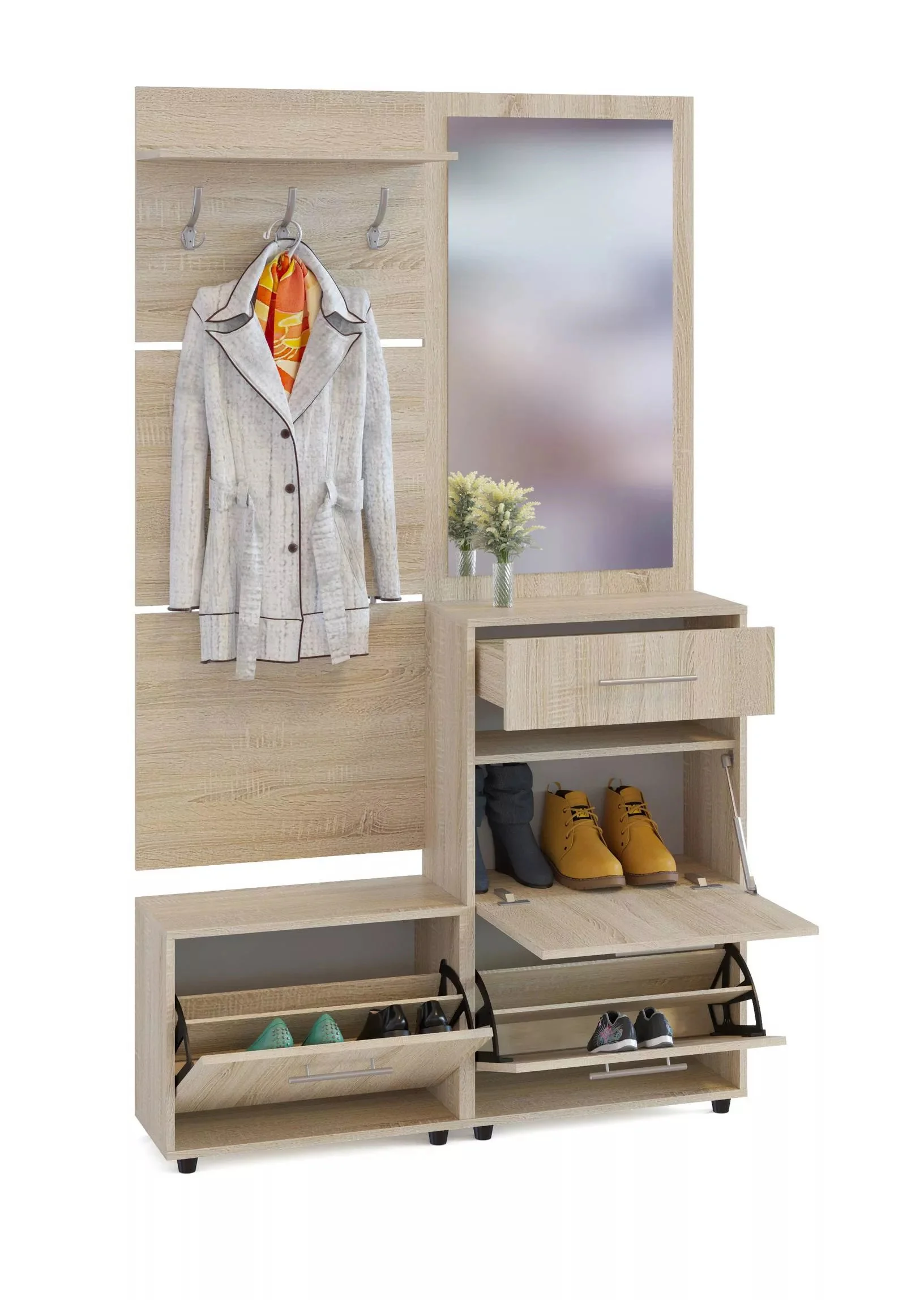 Прихожая ТП-1+ТП-2+ПЗ-3+ВШ-5 Дуб сонома