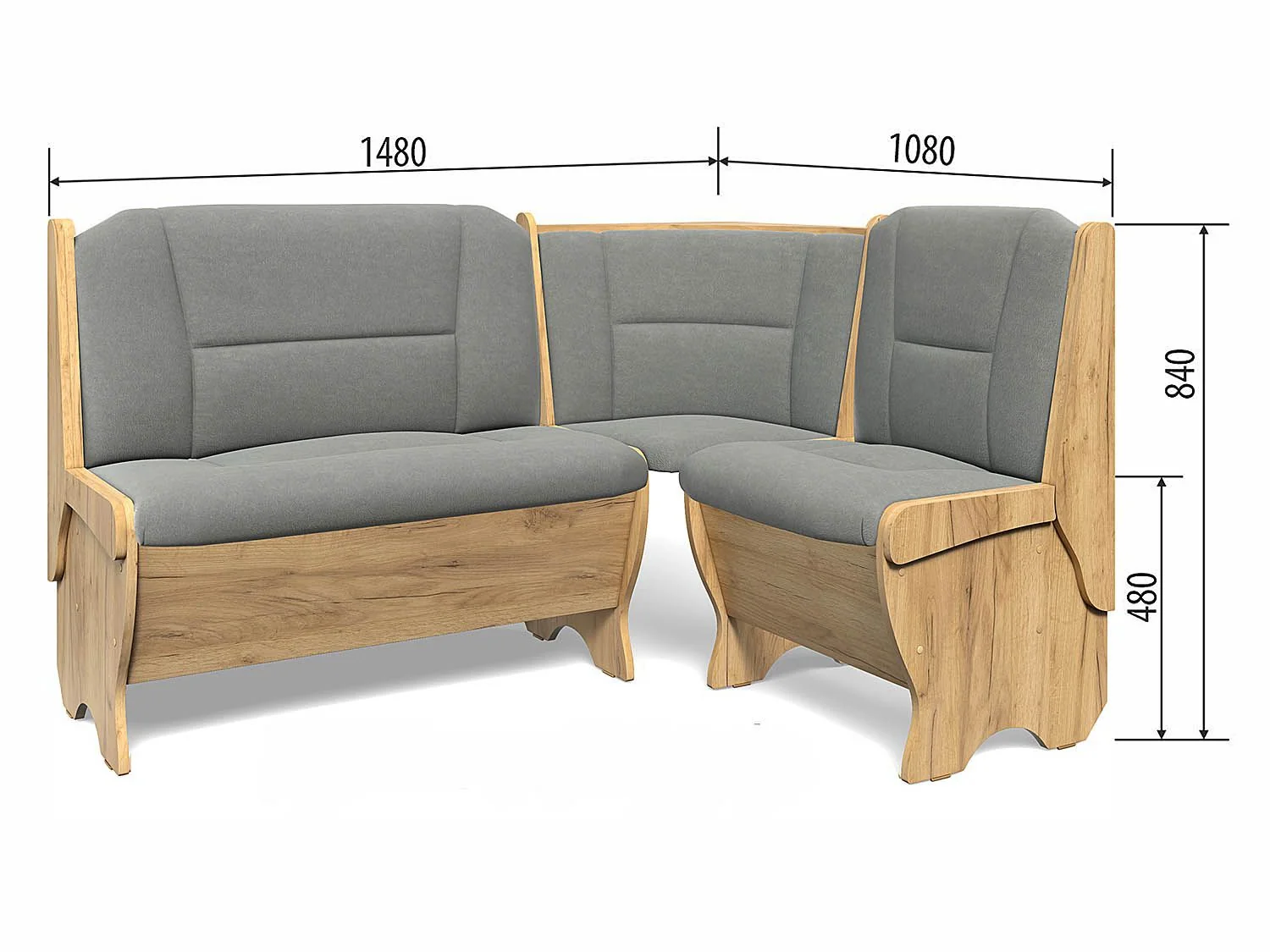 Скамья угловая Орхидея дуб крафт золотой/PR 25
