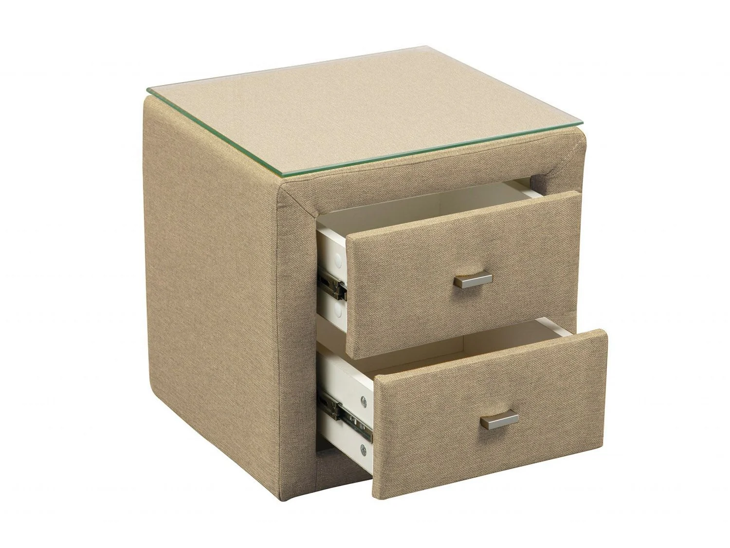 06.34-01 тумба прикроватная со стеклом велюр тенерифе крем