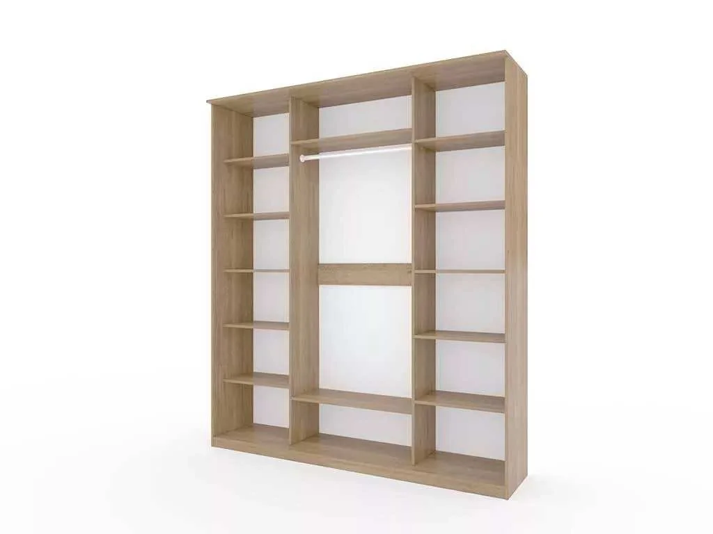 Шкаф купе Модерн 2076х600 3-х дверный 3-х секционный фотопечать №1 ясень