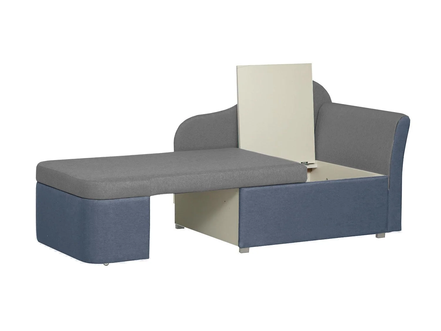 Тахта Мася-12 левый жаккард тесла серый/деним