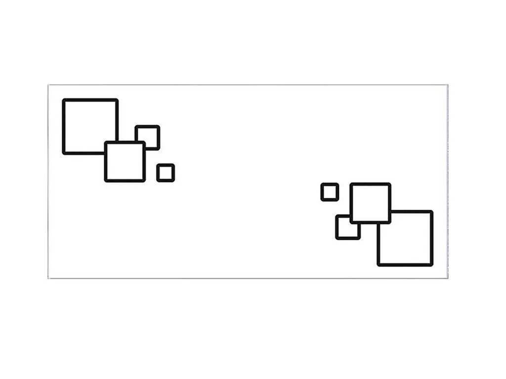 Альфа фотопечать стол обеденный раздвижной / квадраты на белом/бетон белый/металлик