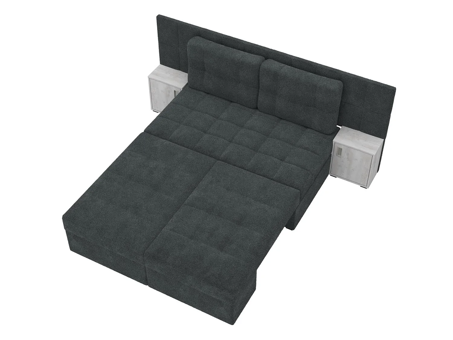 Даллас М диван-кровать / велюр джоя 018 графит / бетон пайн белый