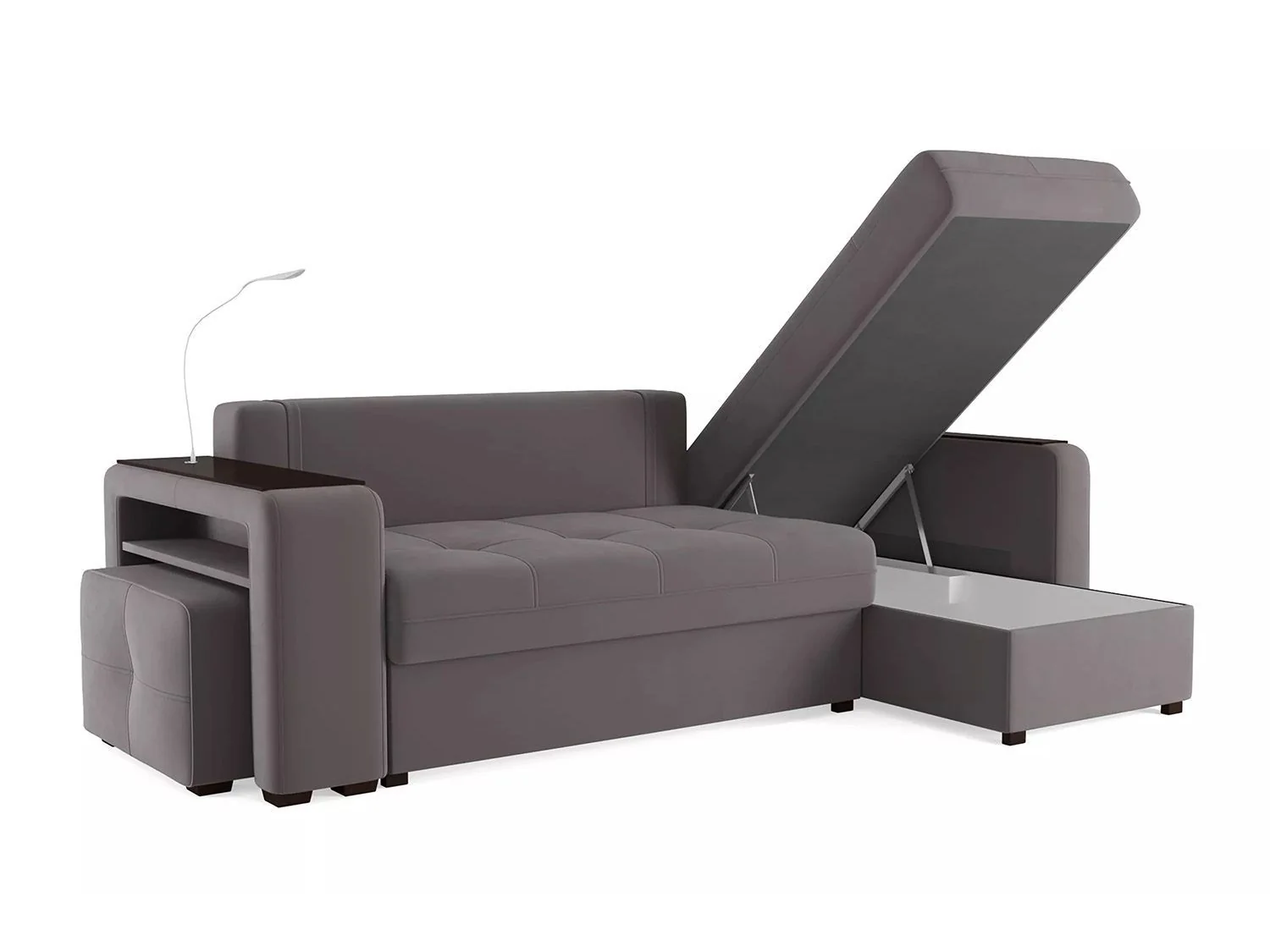 Диван угловой Smart 4 Б4-2Т-1Пф-Б3 Велюр Velutto 19