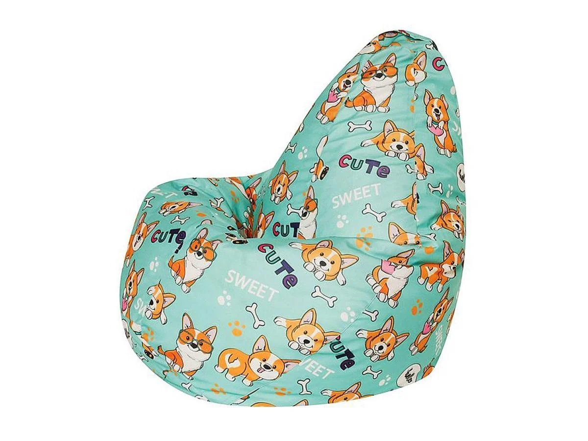 Кресло мешок груша L Корги велюр