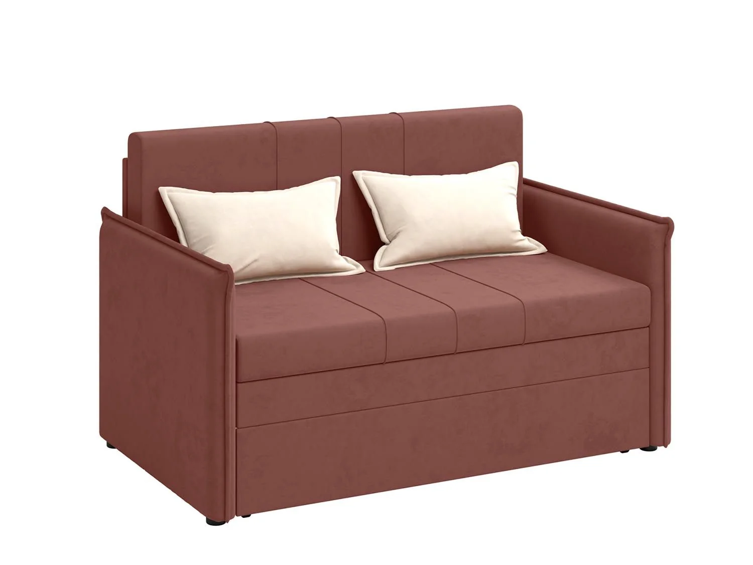 Дэнди диван-кровать 2 думки / велюр Fresh роуз / крем