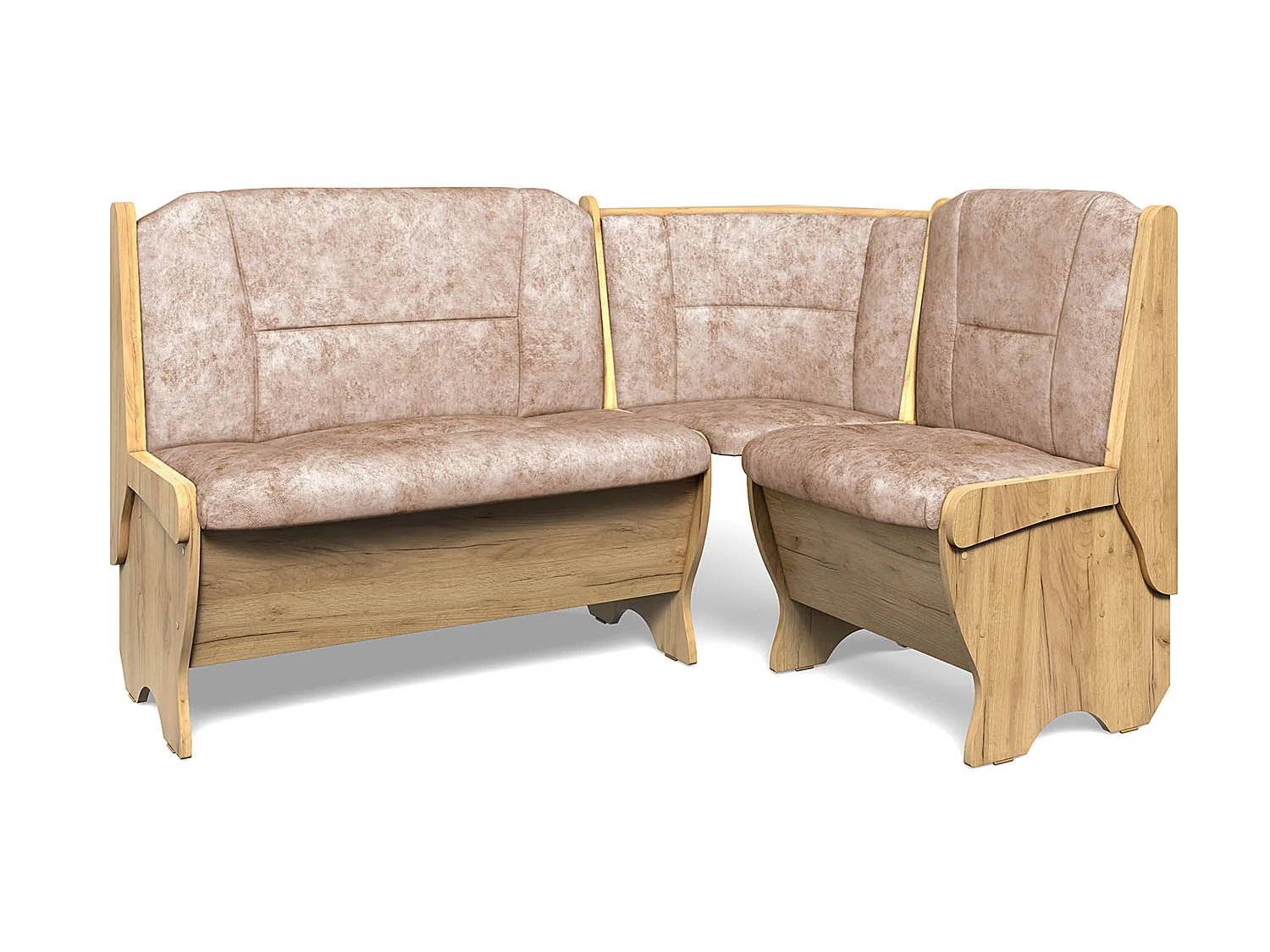 Скамья угловая Орхидея дуб крафт золотой/велюр латте