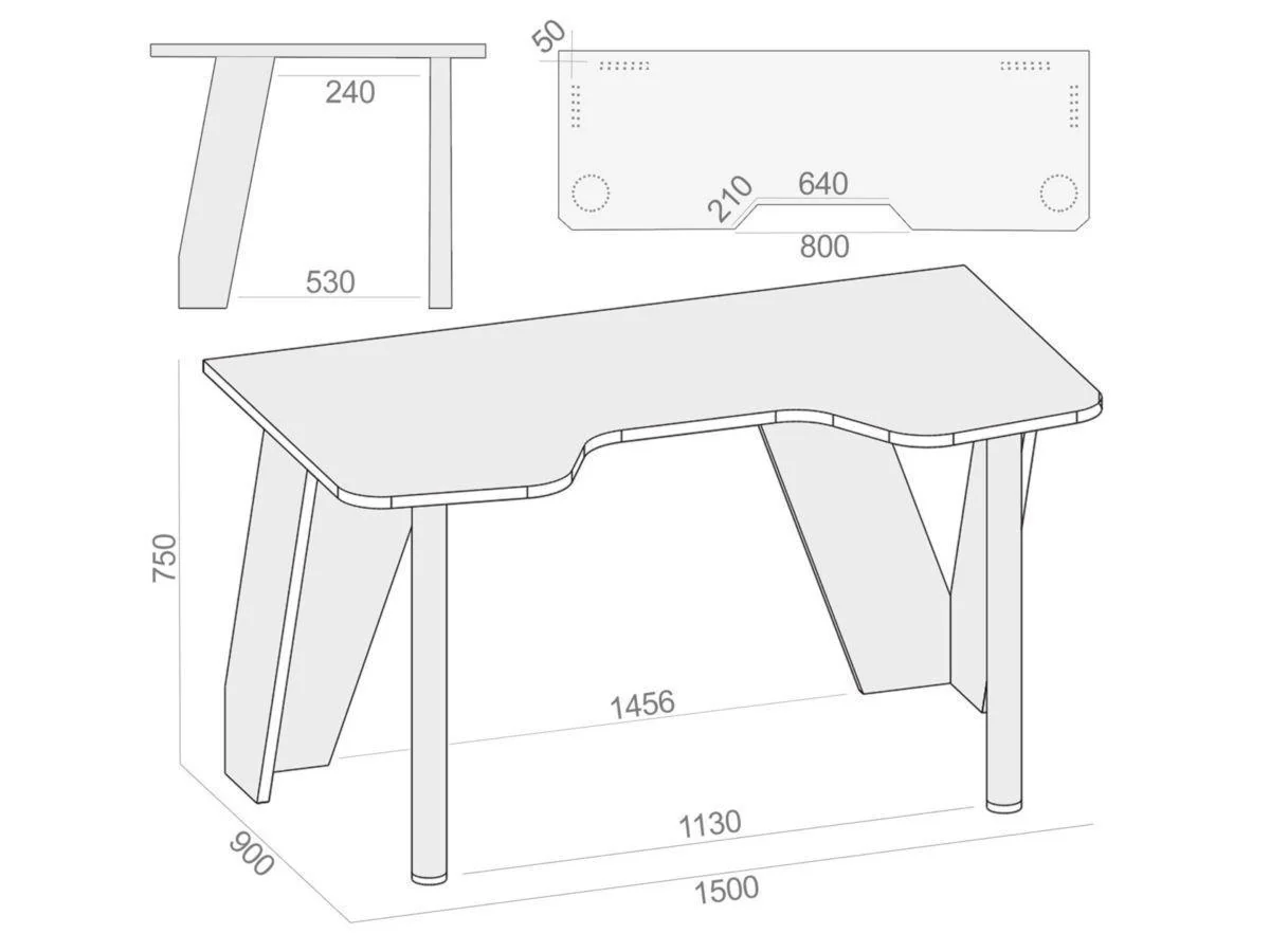 Игровой компьютерный стол КСТ-116 / Белый/Черный