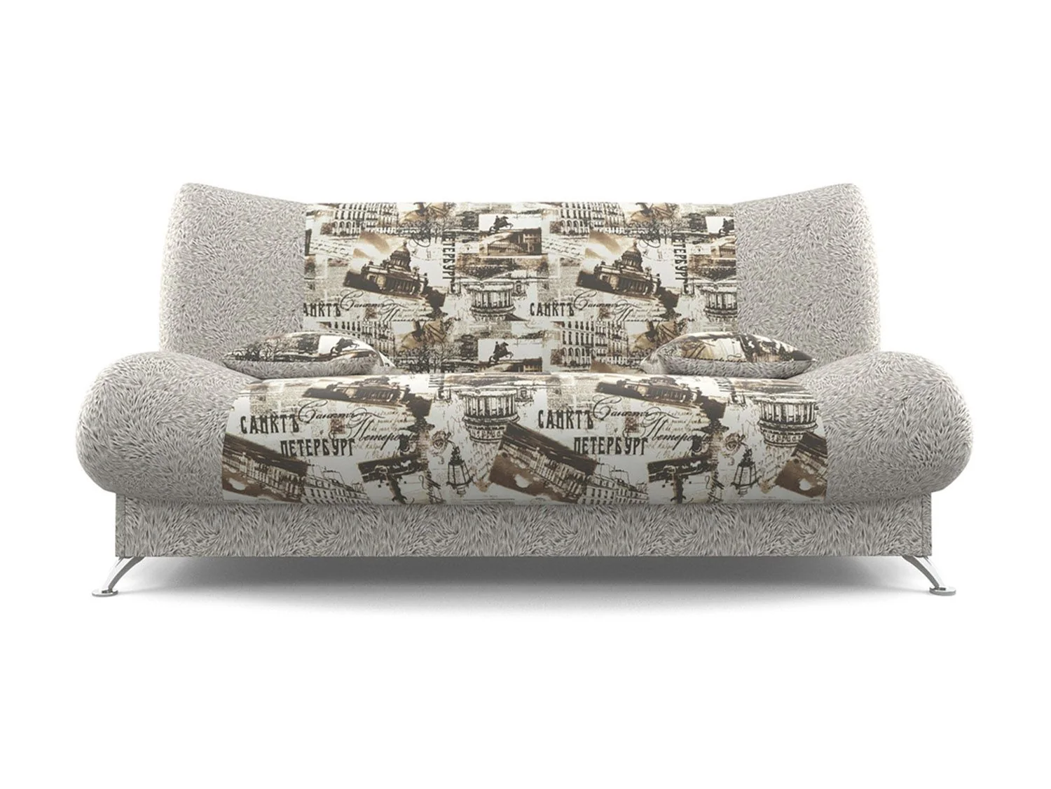 Диван Лодочка Газета коричневая