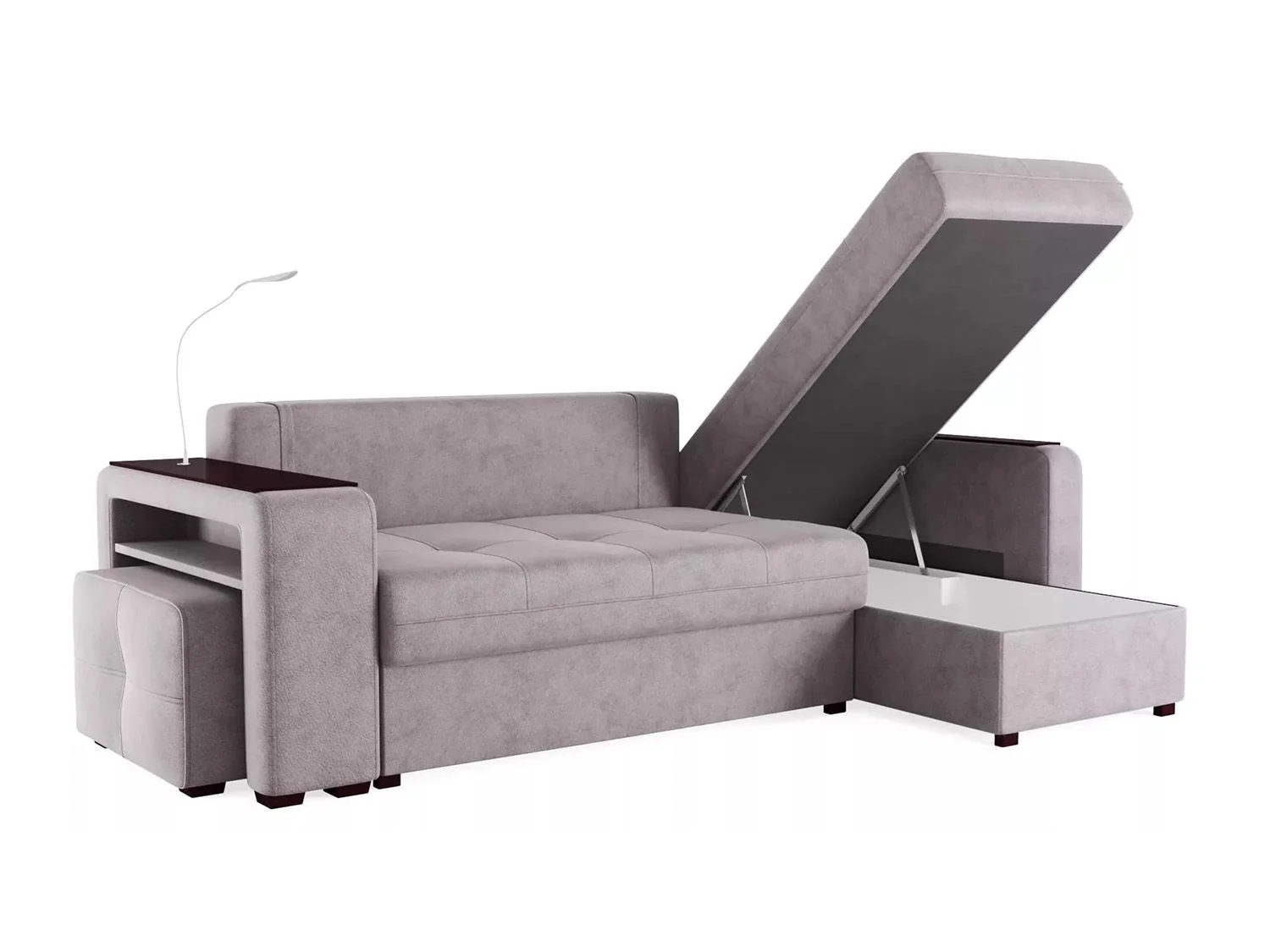 Диван угловой Smart 4 Б4-2Т-1Пф-Б3 Велюр Кашемир 890