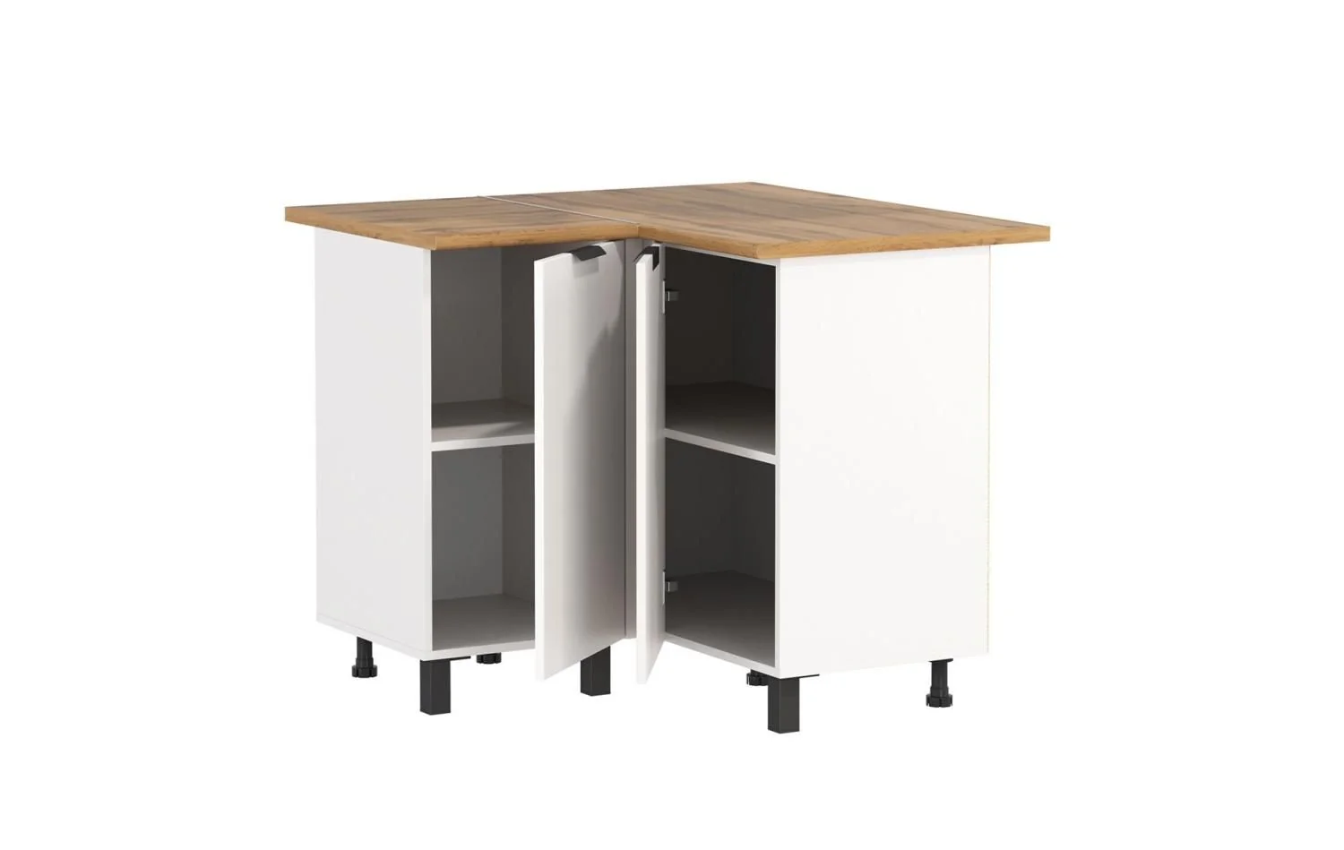 Кухня Венера угловая 1000 х 3700 МДФ Белый матовый