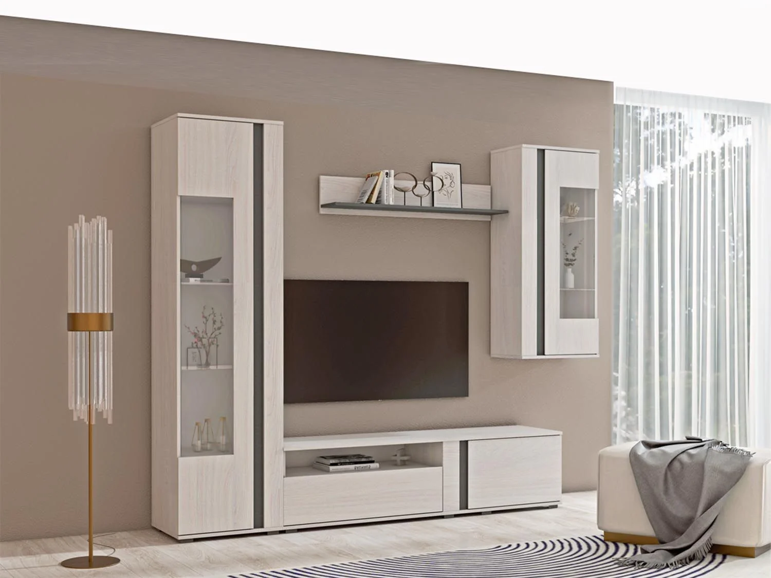 Аллегро 6 гостиная / Ясень светлый/Графит