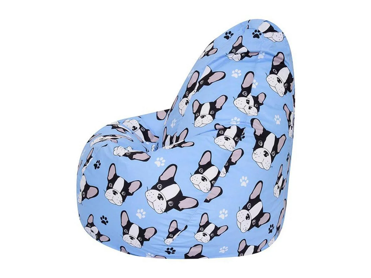 Кресло мешок груша L Французский Бульдог велюр