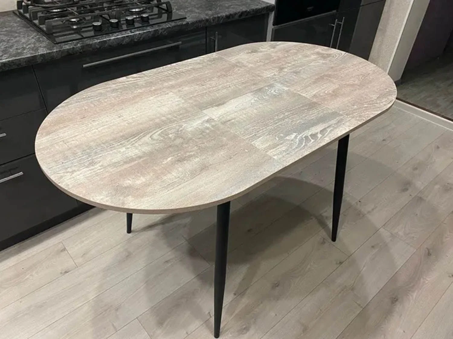 Стол обеденный Стиль-1 черный / Бетон пайн темный