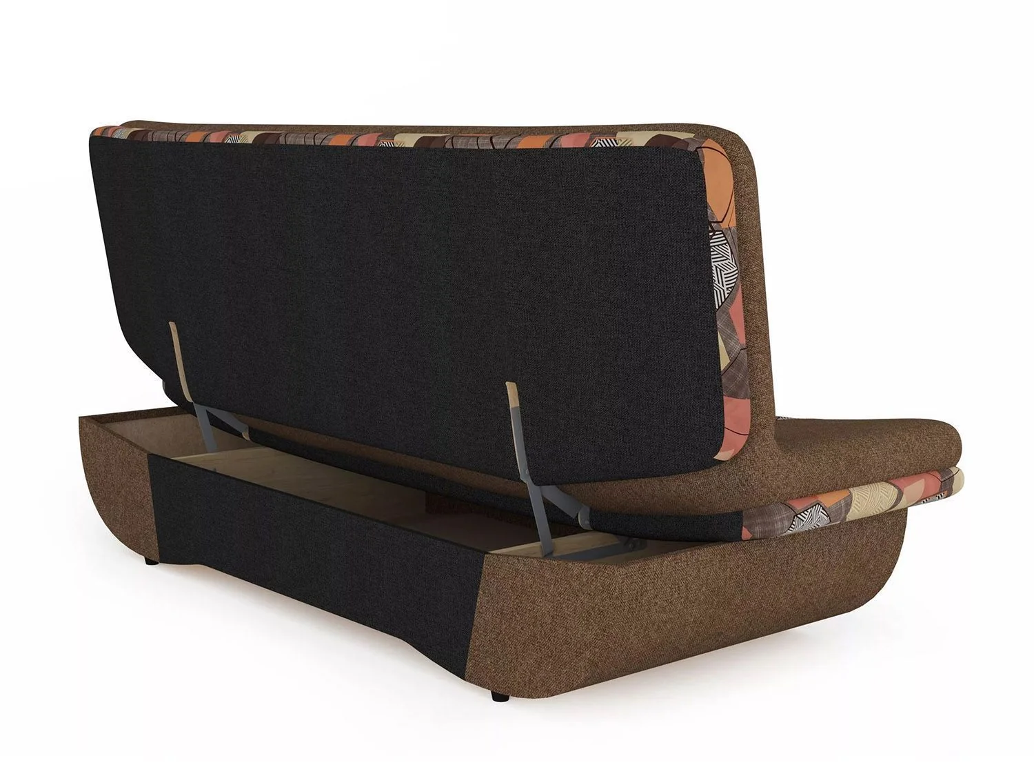 Диван Мальта 3Т Велюр Геометрия браун, Жаккард Савана хазел