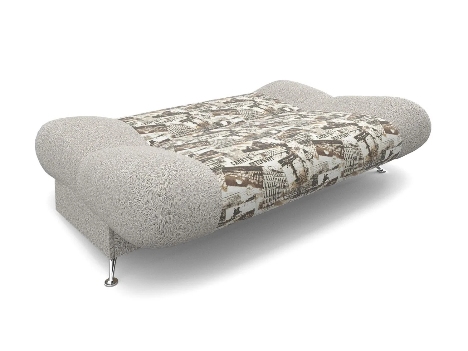 Диван Лодочка Газета коричневая