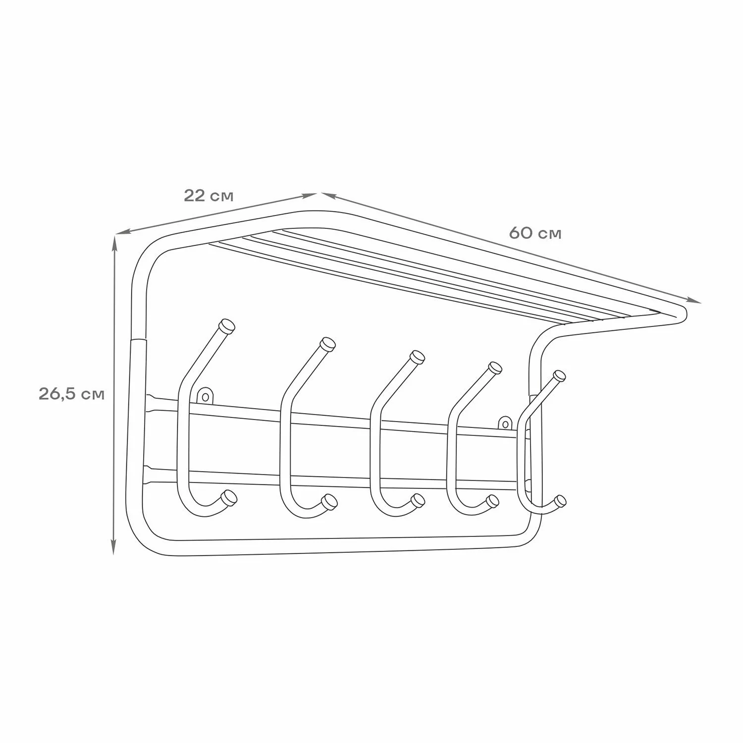 Вешалка с полкой 60 черный