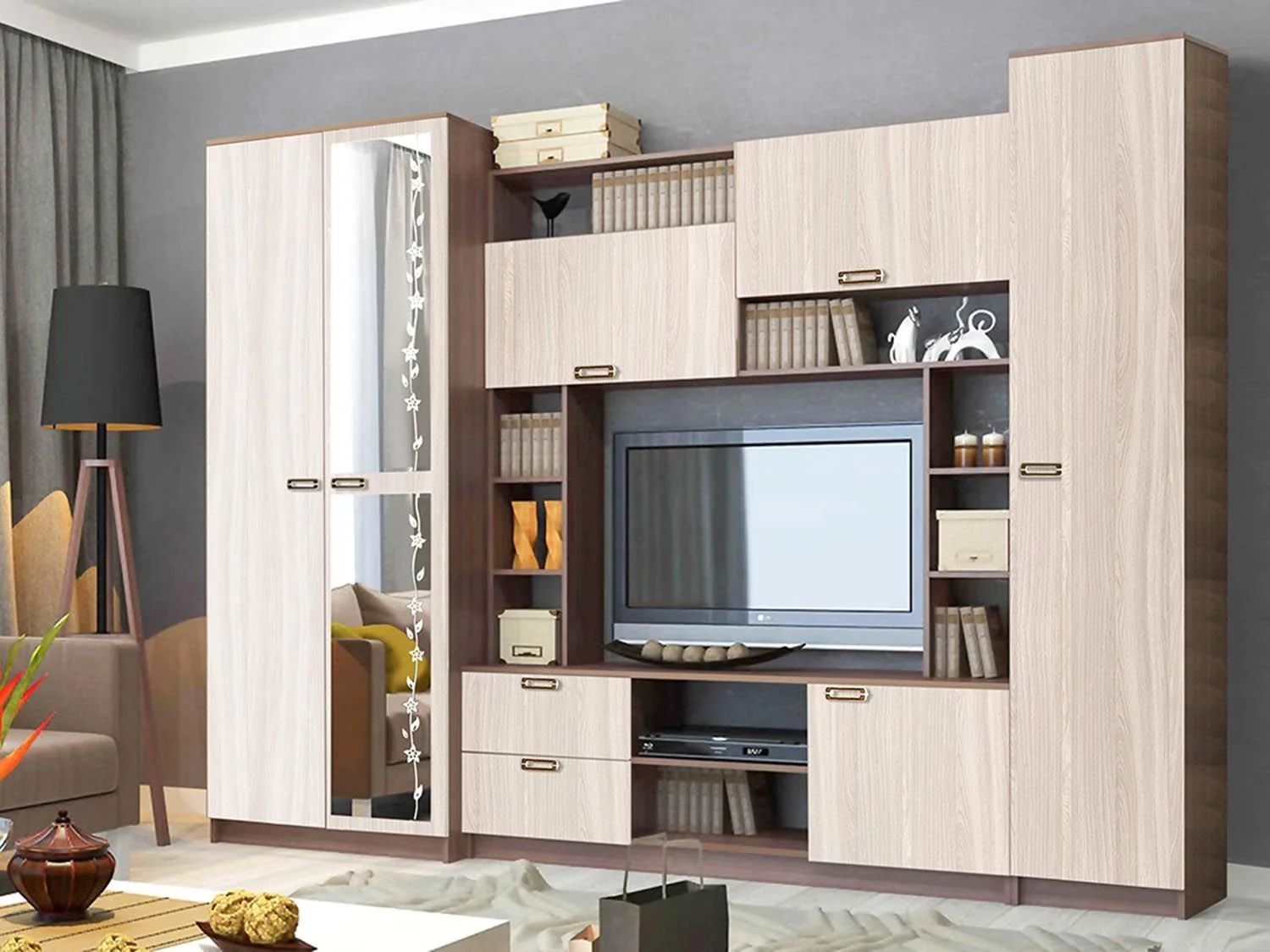 Аллегро 6 гостиная / Ясень темный/светлый