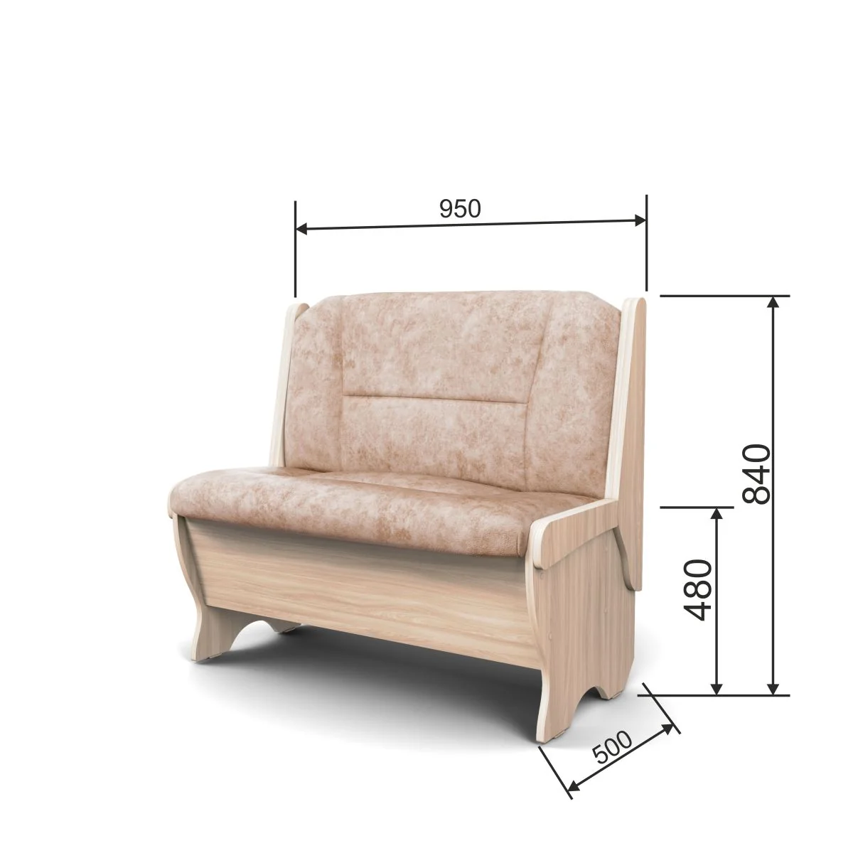 Скамья Лотос 950 ясень светлый/латте