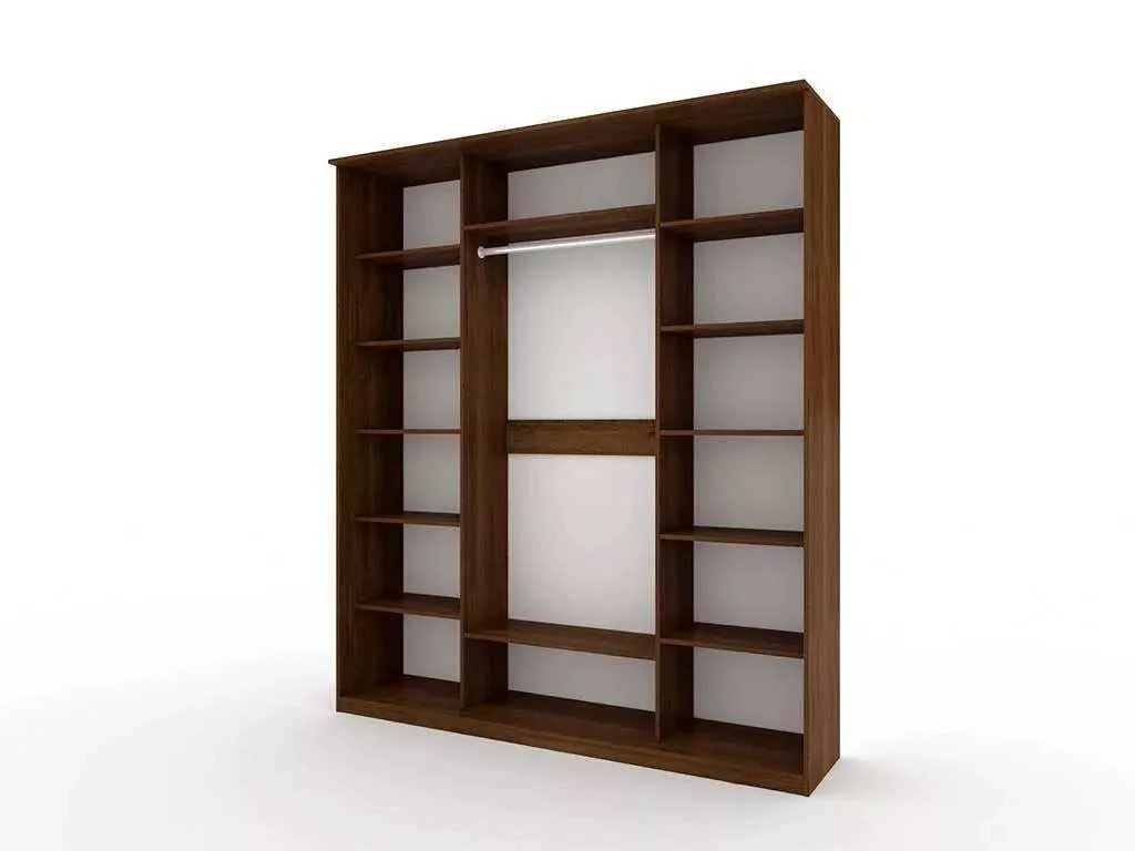 Шкаф купе Модерн 2076х600 3-х дверный 3-х секционный зеркальный с пескоструем №4 венге