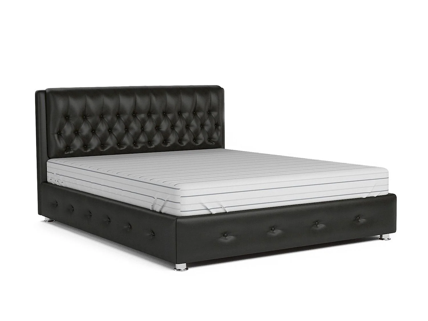 Кровать Граф экокожа черная 160