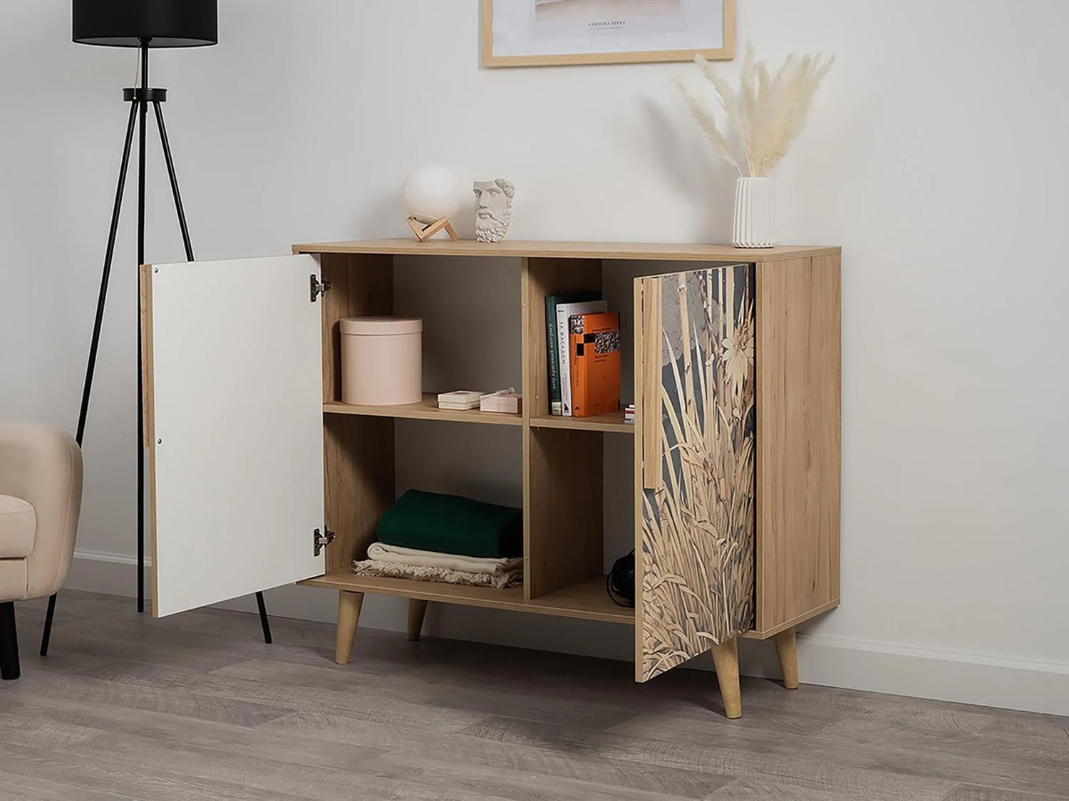 Току комод 16.230.04 Гикори Рокфорд / Белый