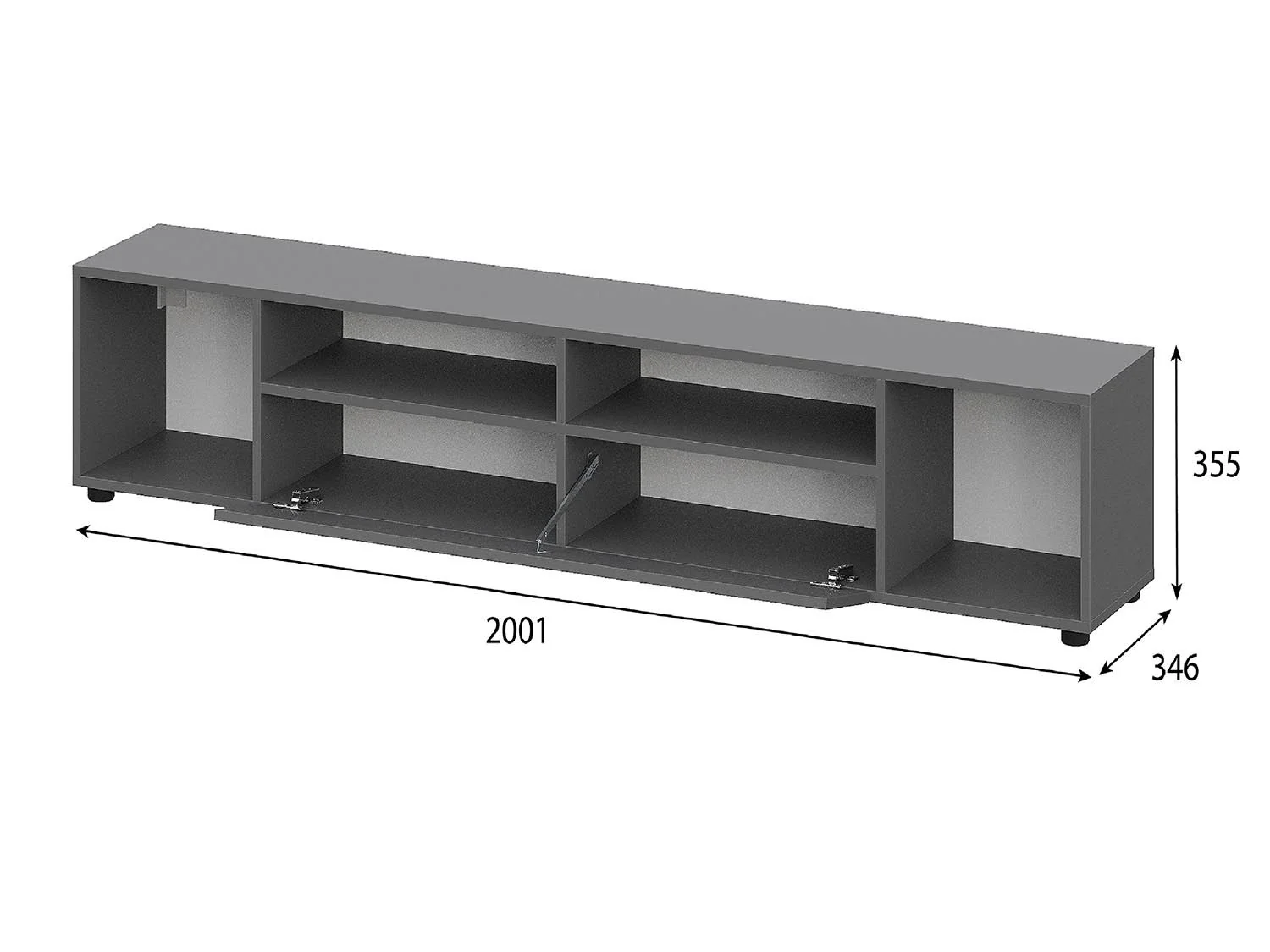 Денвер тумба для телевидеоаппаратуры / Графит серый