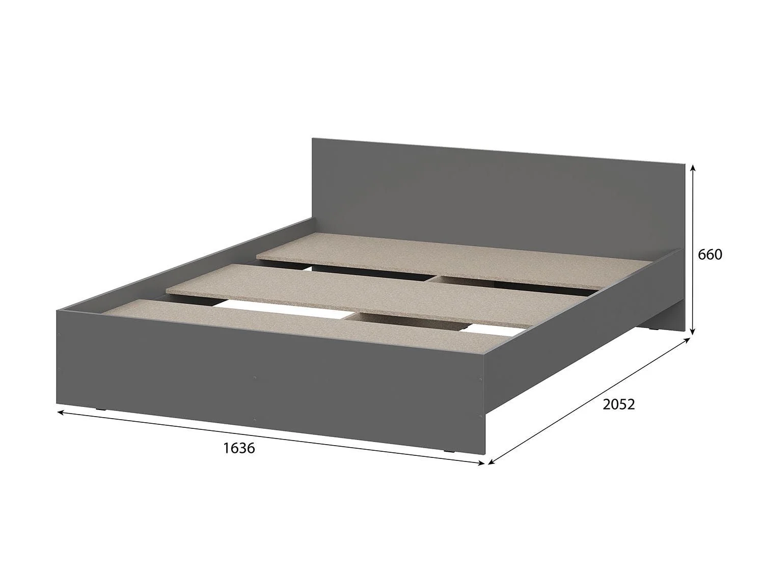 Денвер кровать 1,6 / Графит серый