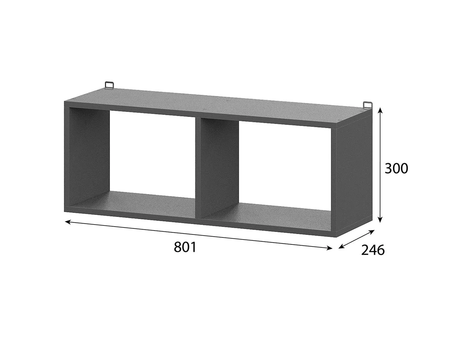 Денвер книжная полка / Графит серый