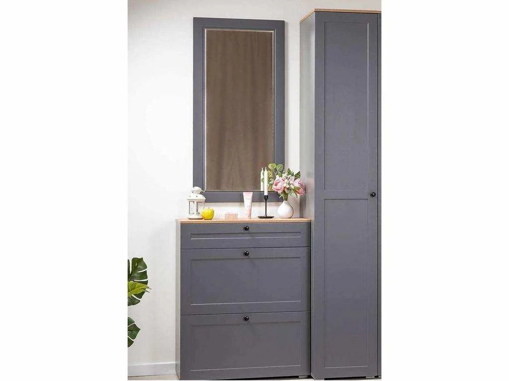 Остин Тумба для обуви 16.121 Серый графит/Дуб Вотан