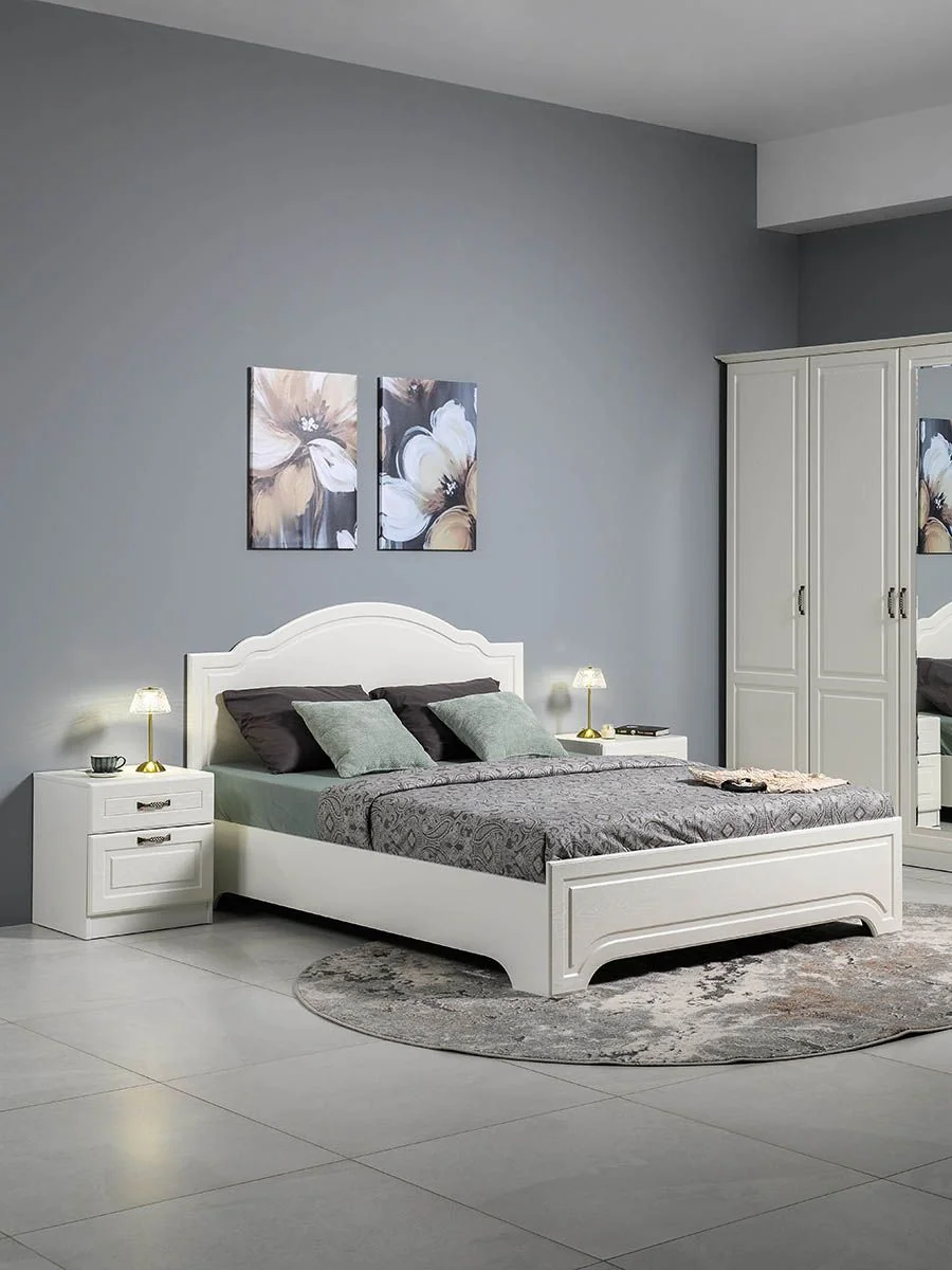 Ливерпуль кровать 11.08 Белый/Ясень ваниль