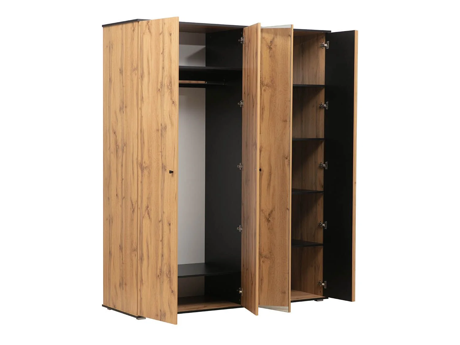 Спальня Либерти (опора h20) Дуб вотан/Черный