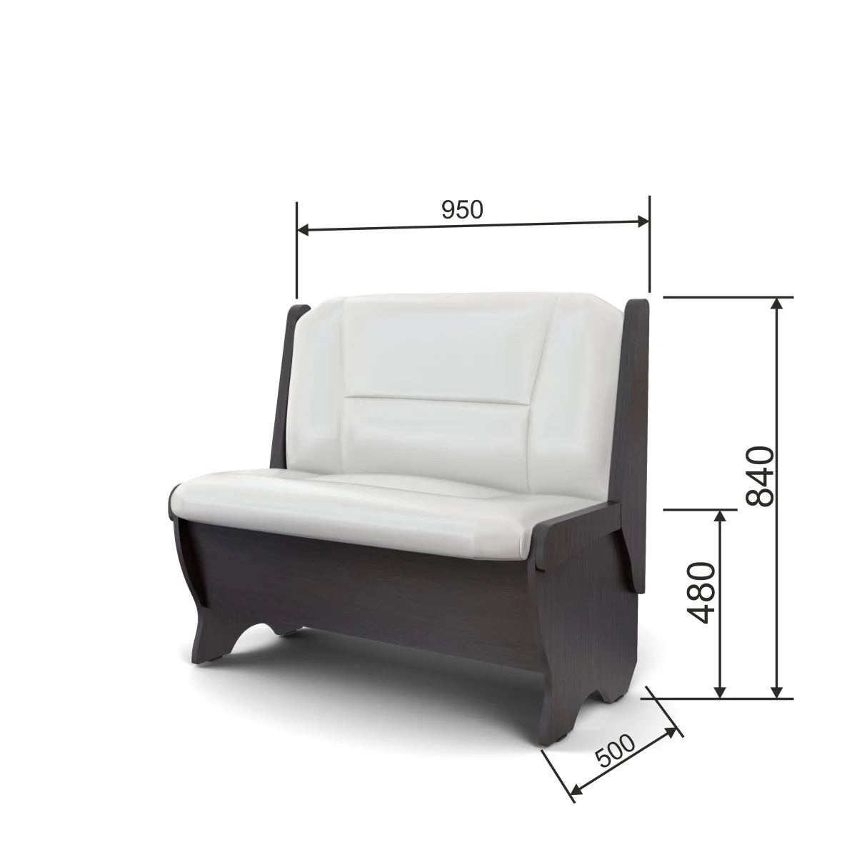 Скамья Лотос 950 венге/милк