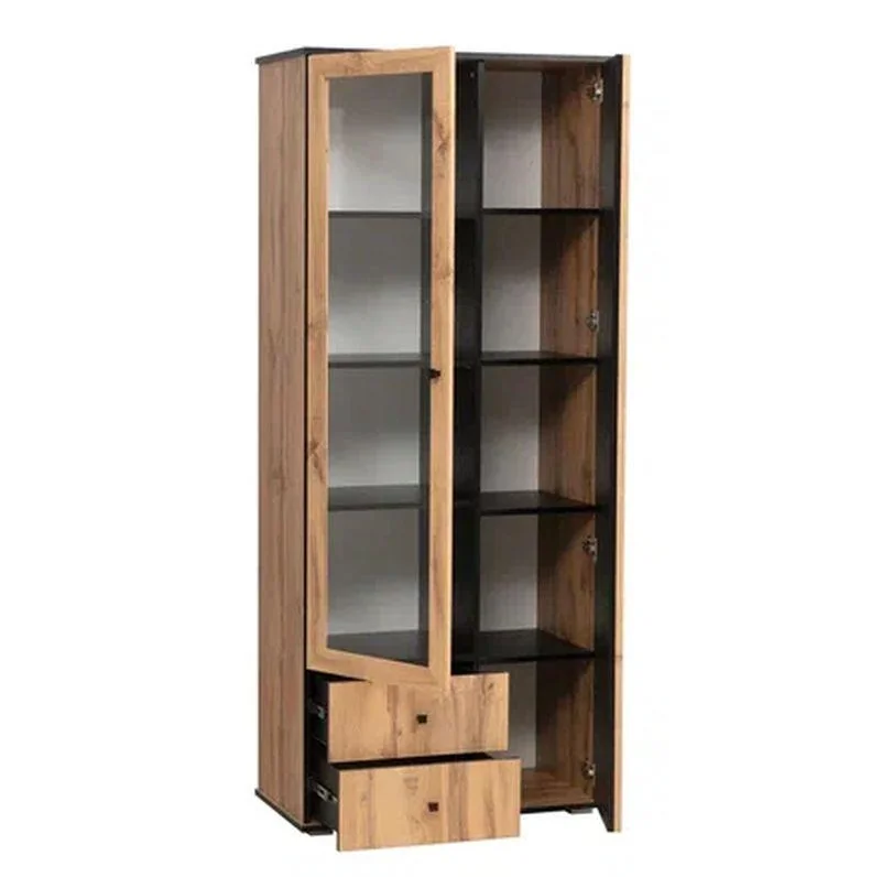 Шкаф комбинированный Либерти 51.02 (опора h20) Дуб вотан/Черный