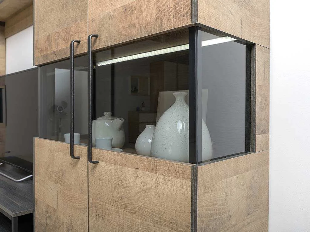 Трувор комод с витриной 13.306 Дуб Гранж Песочный/Интра