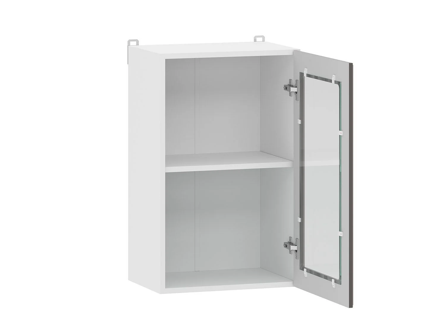 Вокс 100.30 шкаф навесной витрина (450) Белый / Графит