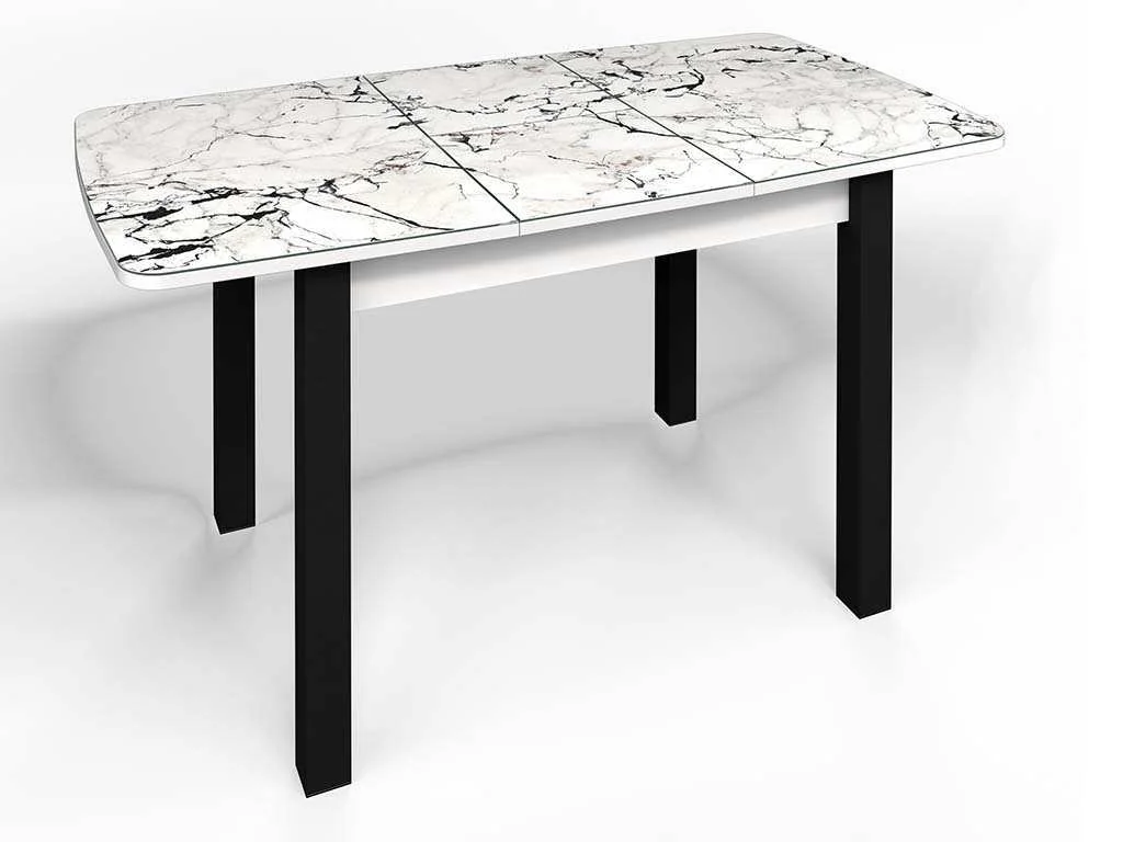 Стол СМ-1 Флорида ноги окрас квадратный белый/черный