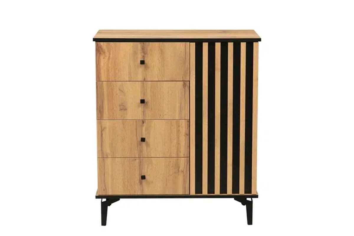 Комод Либерти 51.05 (опора h150) Дуб вотан/Черный