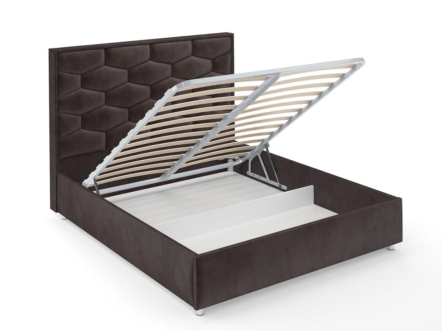 Кровать Рица бархат шоколадный STAR VELVET 60 COFFEE 140