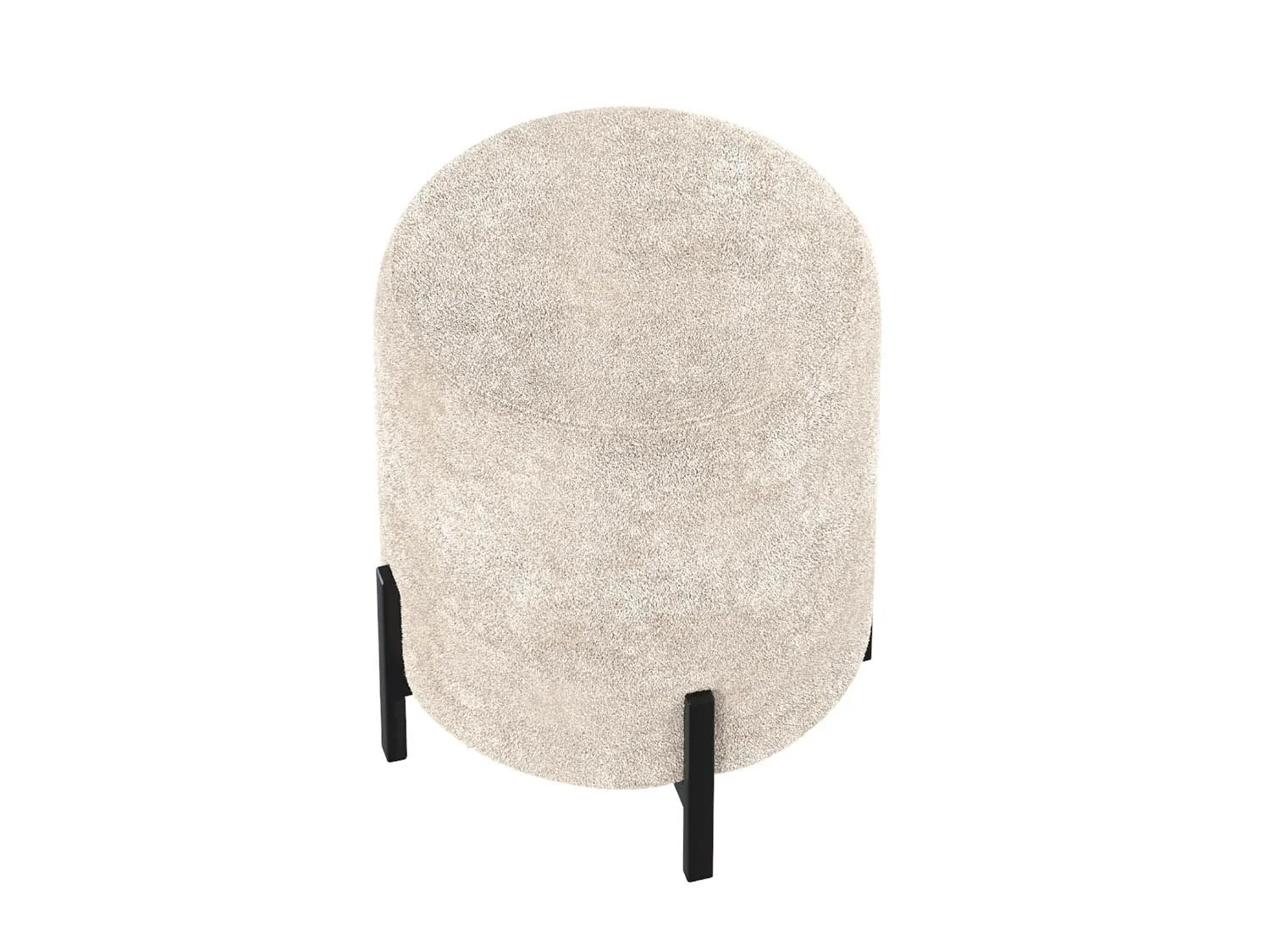 Пуф Люкс круглый велюр Панда крем 6