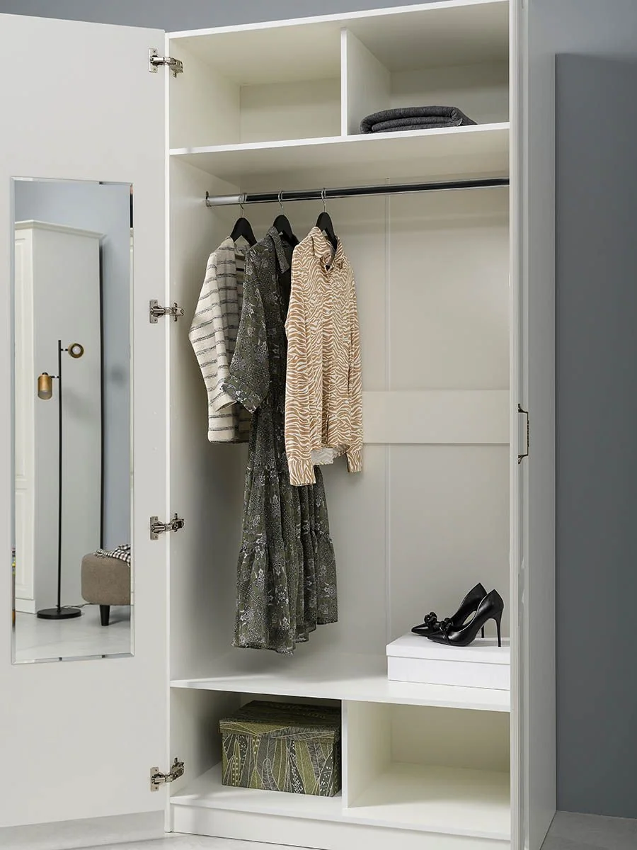 Ливерпуль Шкаф для одежды 13.134.01 Белый/Ясень ваниль