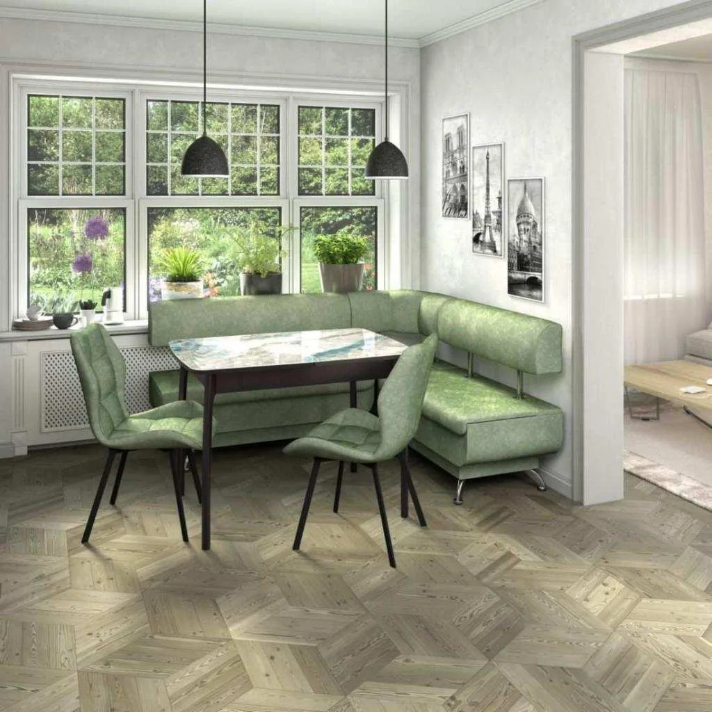 Кухонный уголок Валенсия велюр мохито