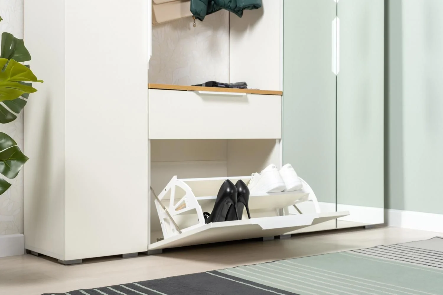 Октава Тумба для обуви 16.127 Серый графит/Дуб Вотан