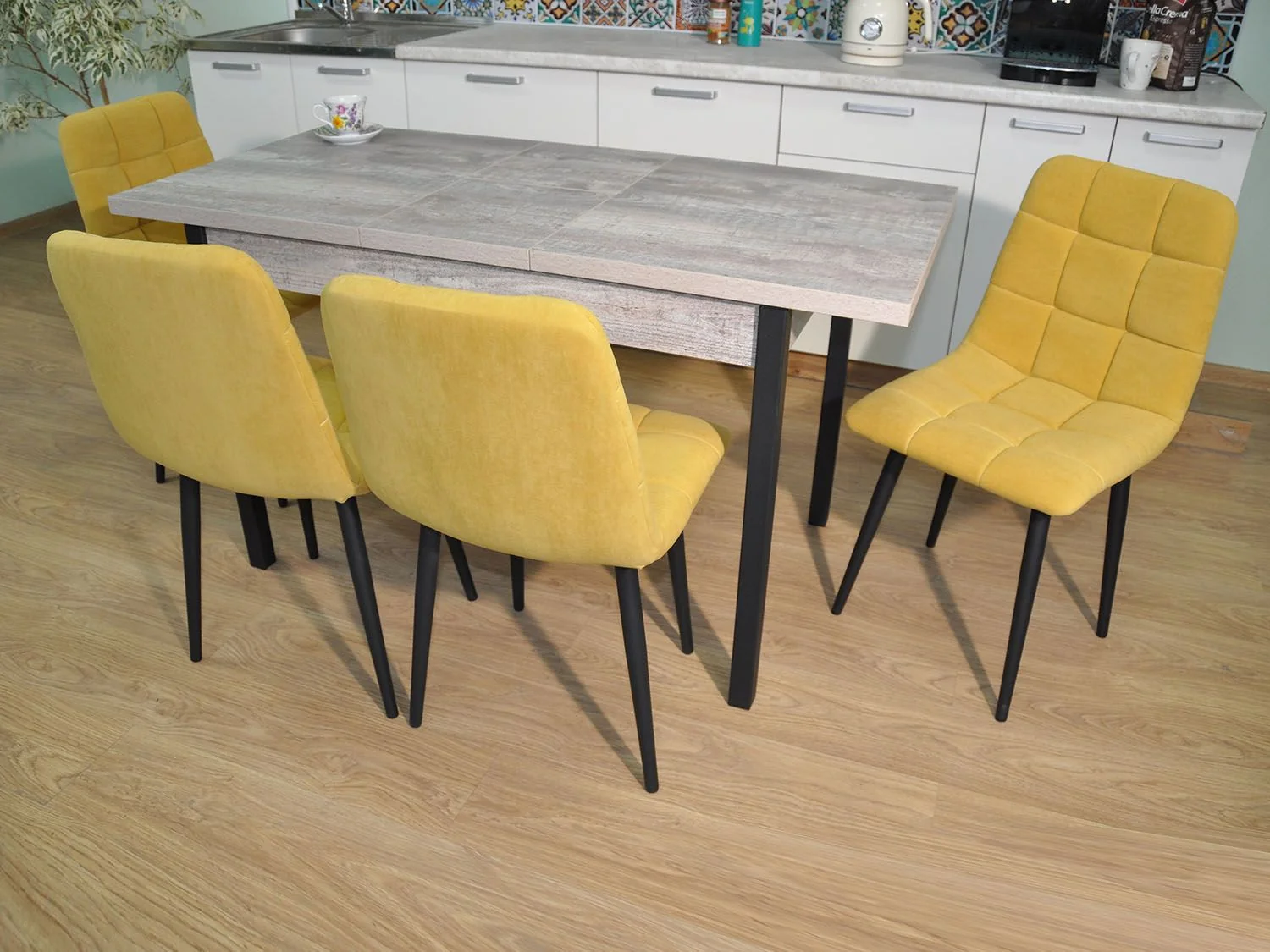 Обеденная группа Колорадо / Стул Х 4 шт. / Бетон темный/черный / бид 43