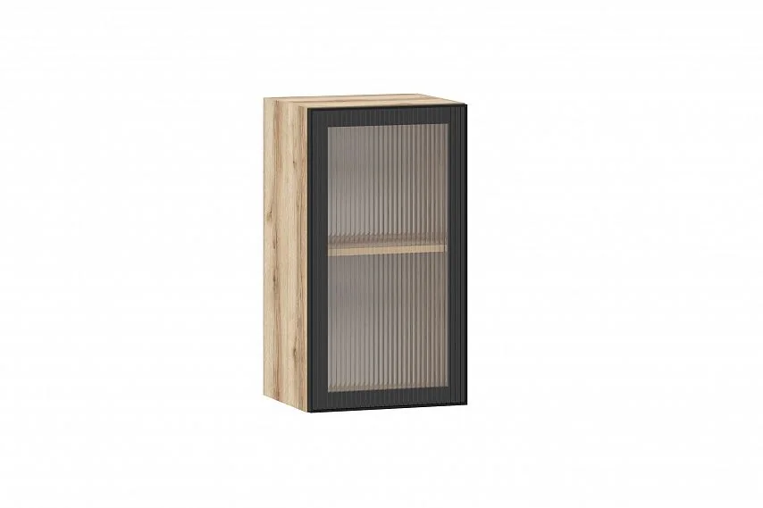 Moru шкаф навесной 100.80.400 / Дуб делано/Черный