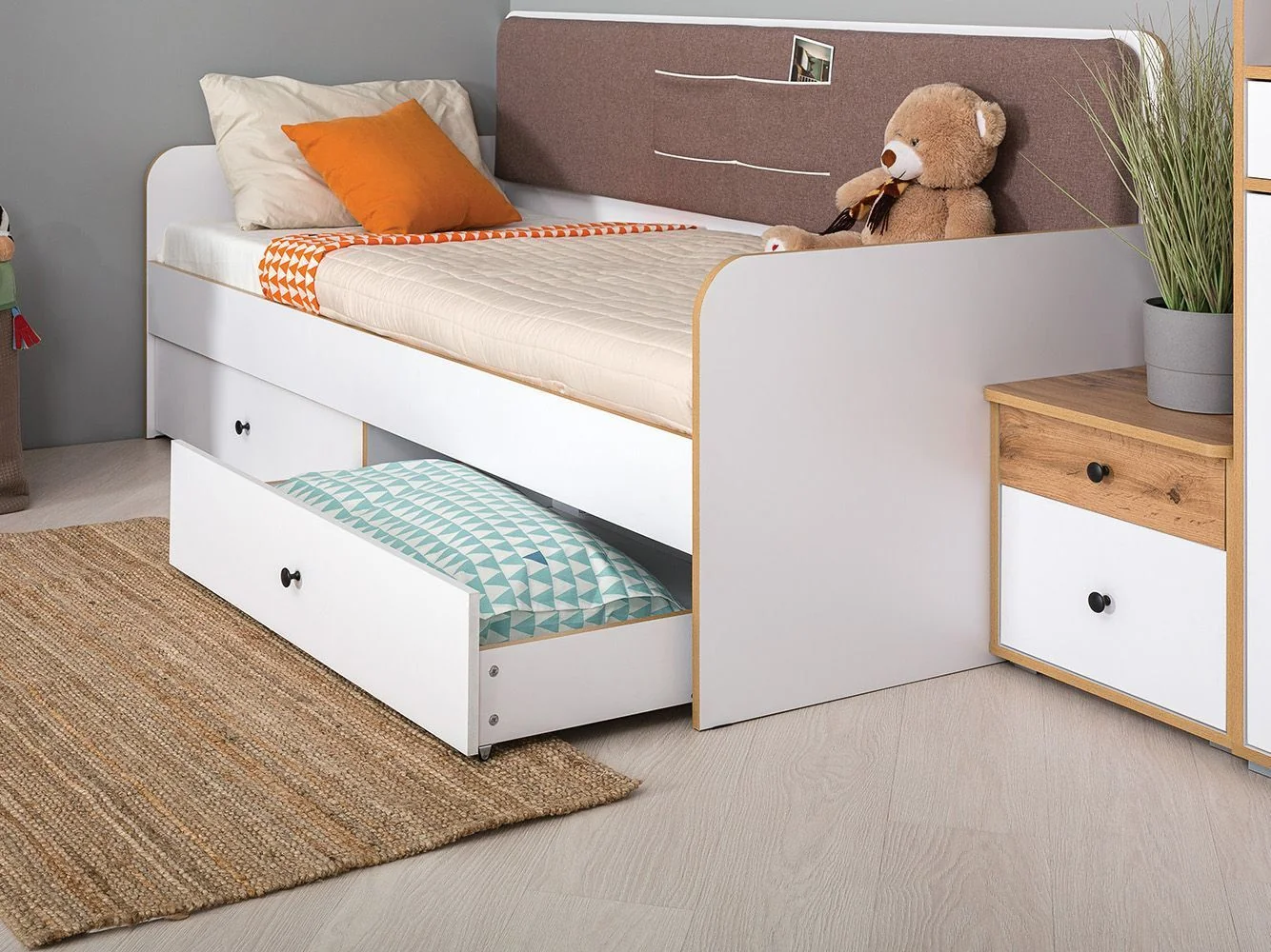 Молодежная Вуди белый/дуб золотой