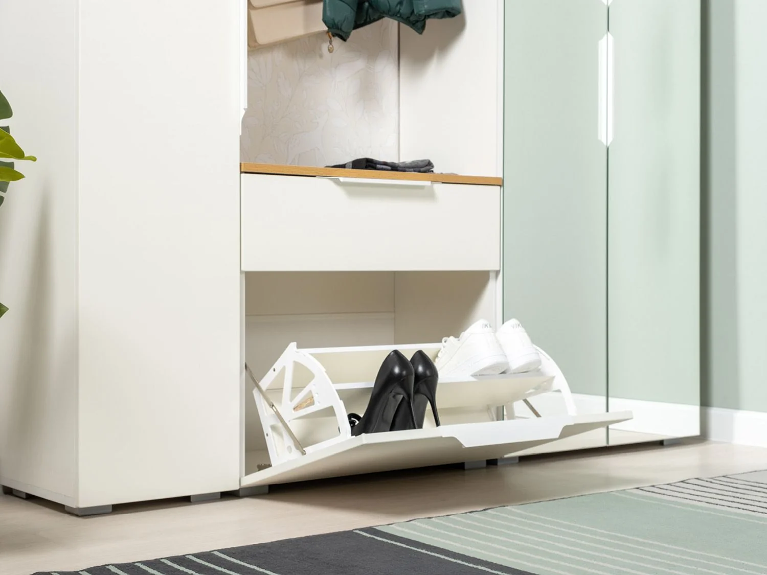 Прихожая Октава 1 Белый шагрень/Дуб Вотан