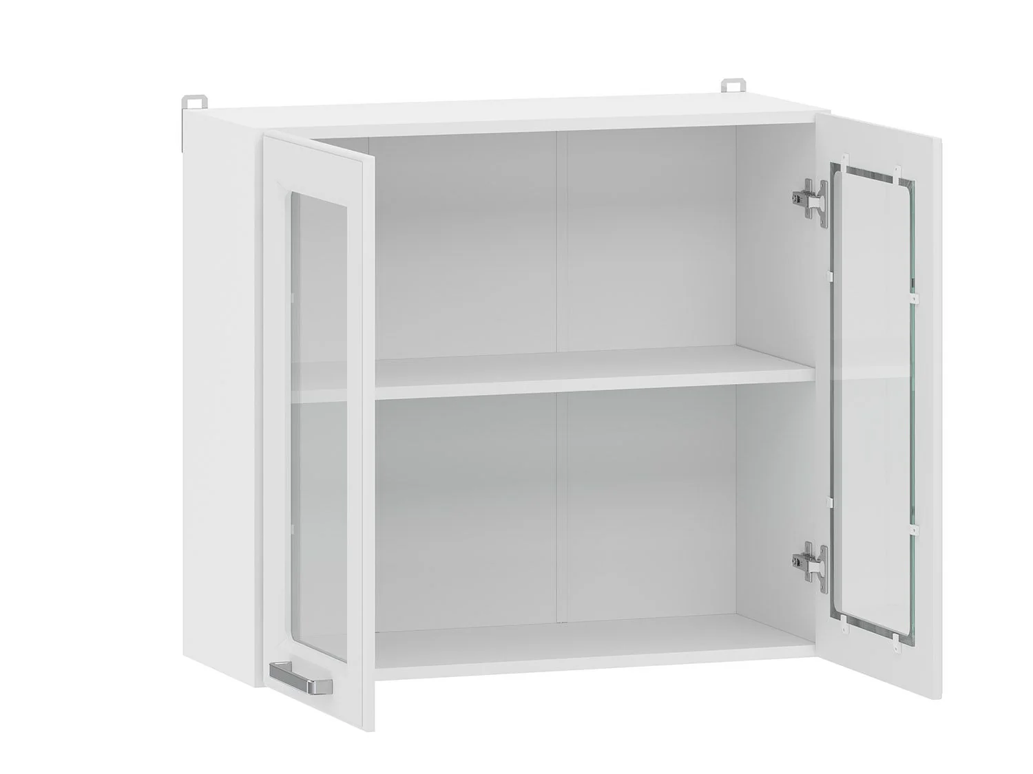 Вокс 100.31 шкаф навесной витрина (800) Белый / Меренга