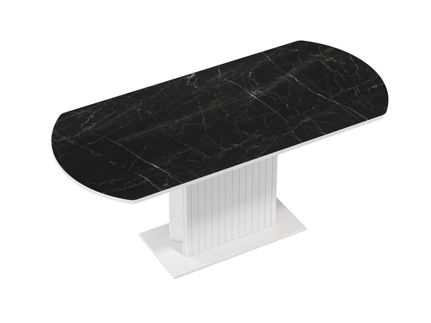 55.09 Адажио стол обеденный / белый/УФ печать черный мрамор