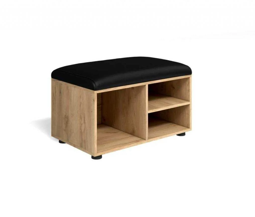 Тумба Мини-Лайт МЛ-5 дуб крафт/ателье/черный к/з